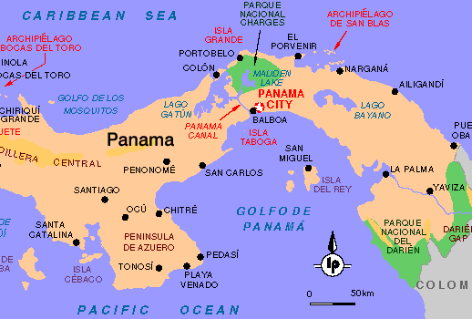 kaart Panama